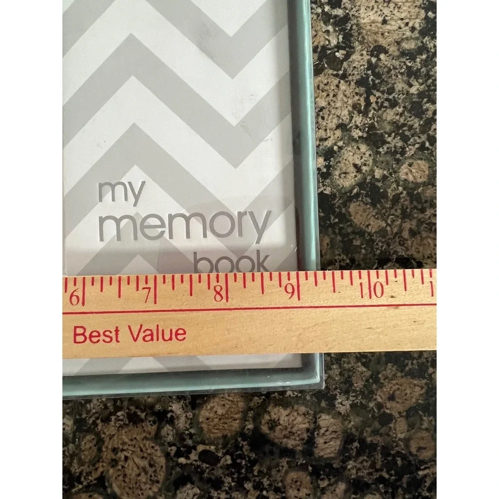 Pearhead Baby Memory Book Grey Chevron First Year Journal with Ink Pad 98904